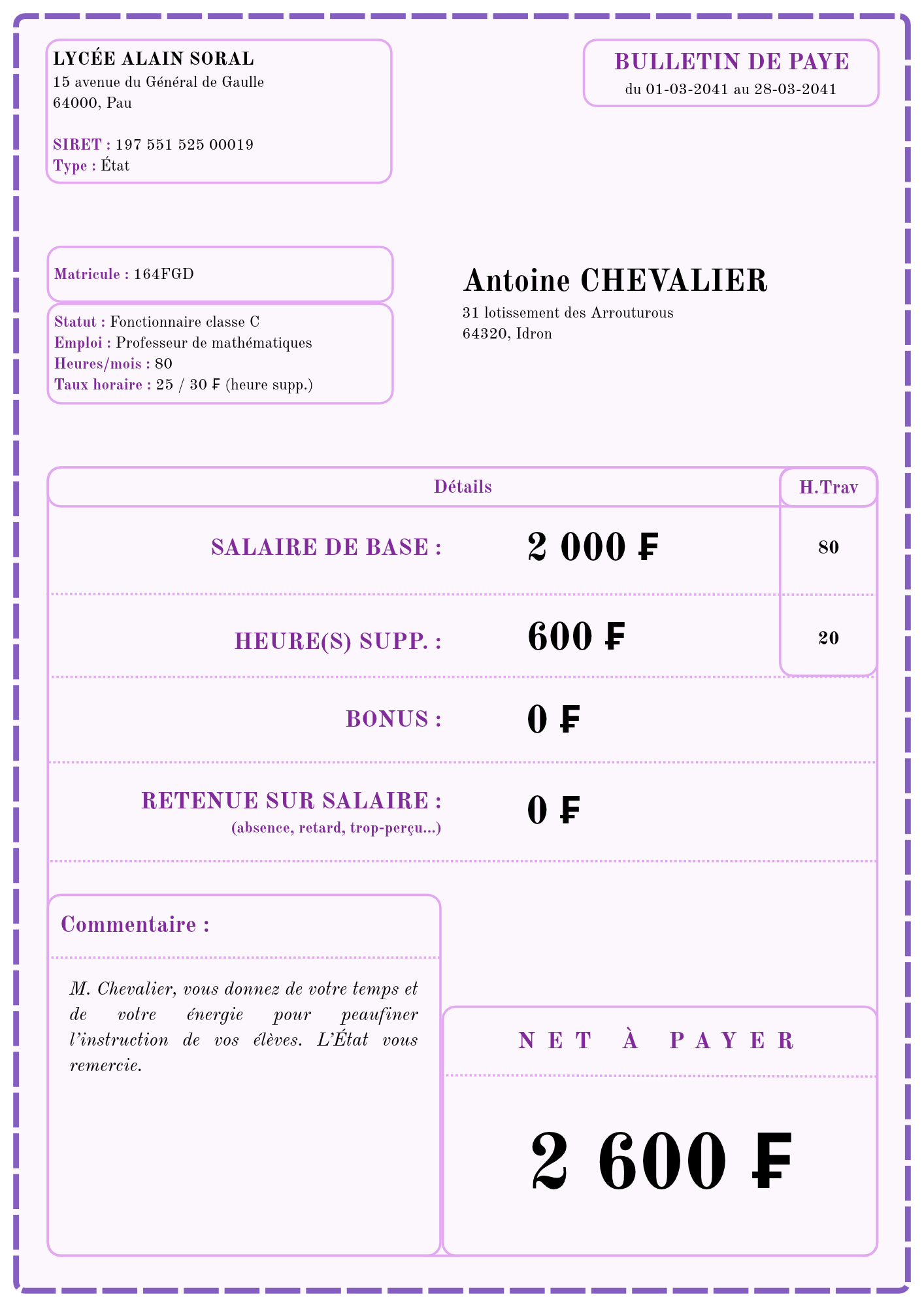 un bulletin de paye nouvelle génération